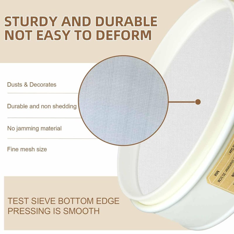 LVDALAB PVC Nylon Lab Sieve 120 Mesh(0.125mm), 7.9Inch(20cm) Diameter Sample Sifter Strainer for Industrial Lab Home - Image 3